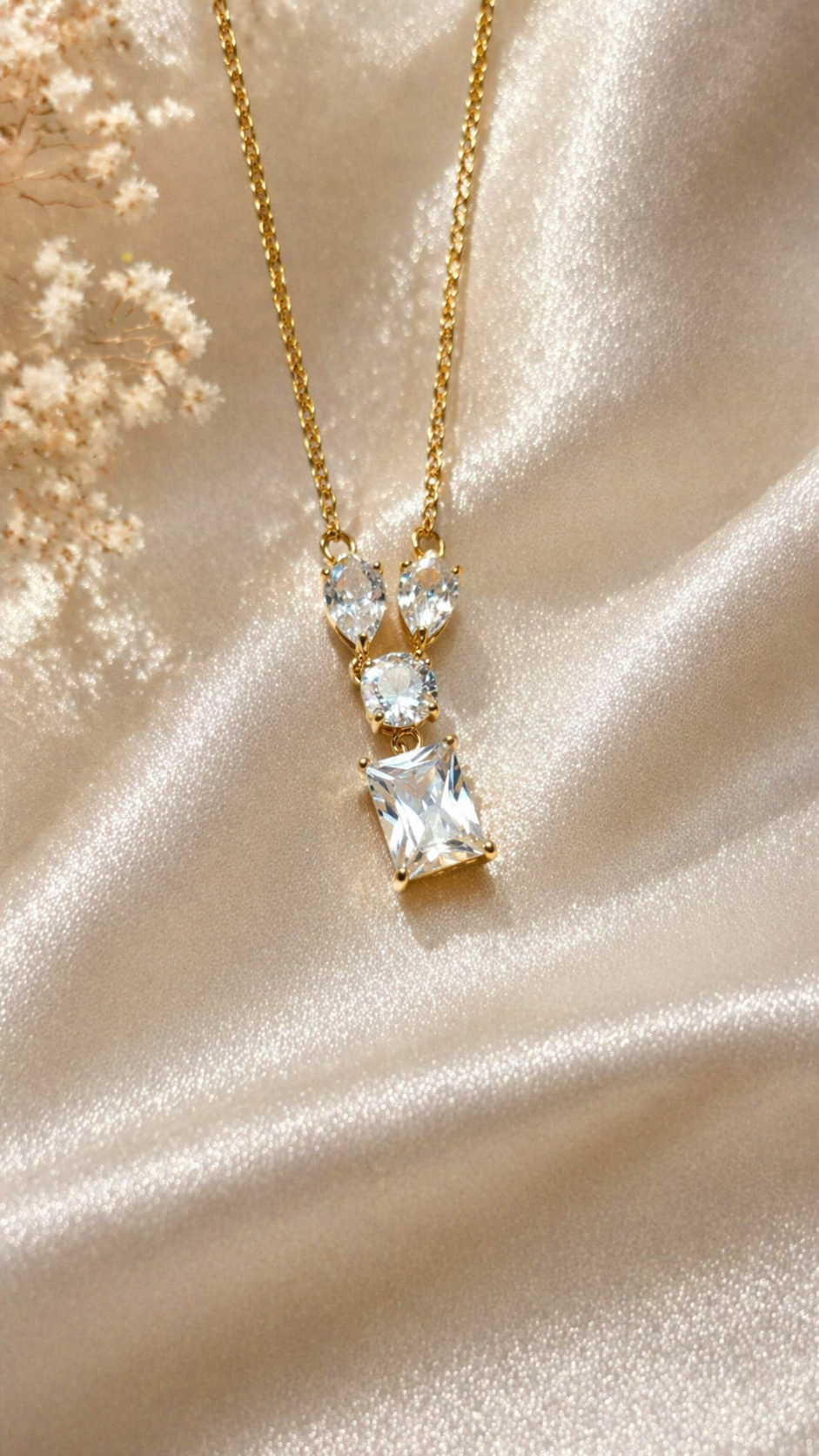 Luxury Crystal Gold Pendant Necklace ✨