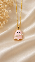 Cute Pink Ghost Charm Pendant Necklace ✨👻