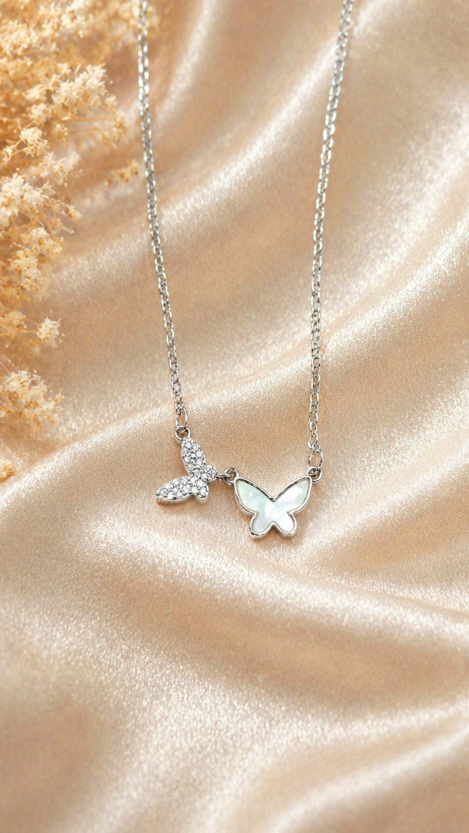 Elegant Dual Butterfly Pendant Necklace ✨🦋