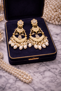 Royal Gold Pearl Chandbali Statement Earrings