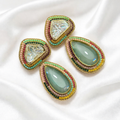 Royal Mint Green Teardrop Designer Earrings
