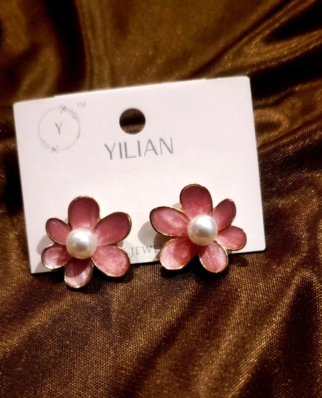 Elegant Floral Pearl Stud Earrings for Women