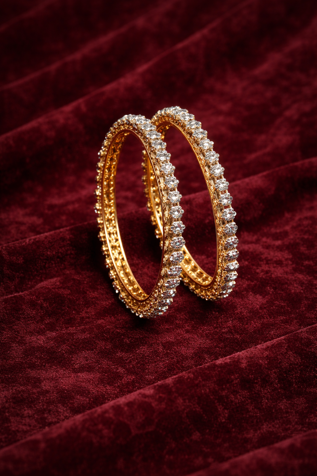 Luxury Crystal Studded Gold Bangles
