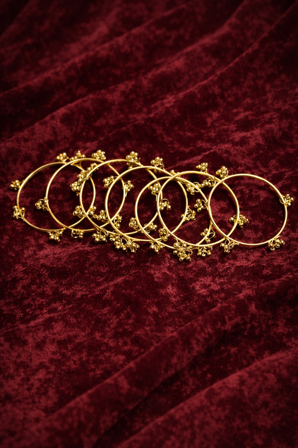 Elegant Gold Floral Charm Bangles Set ,8 piece of bangle