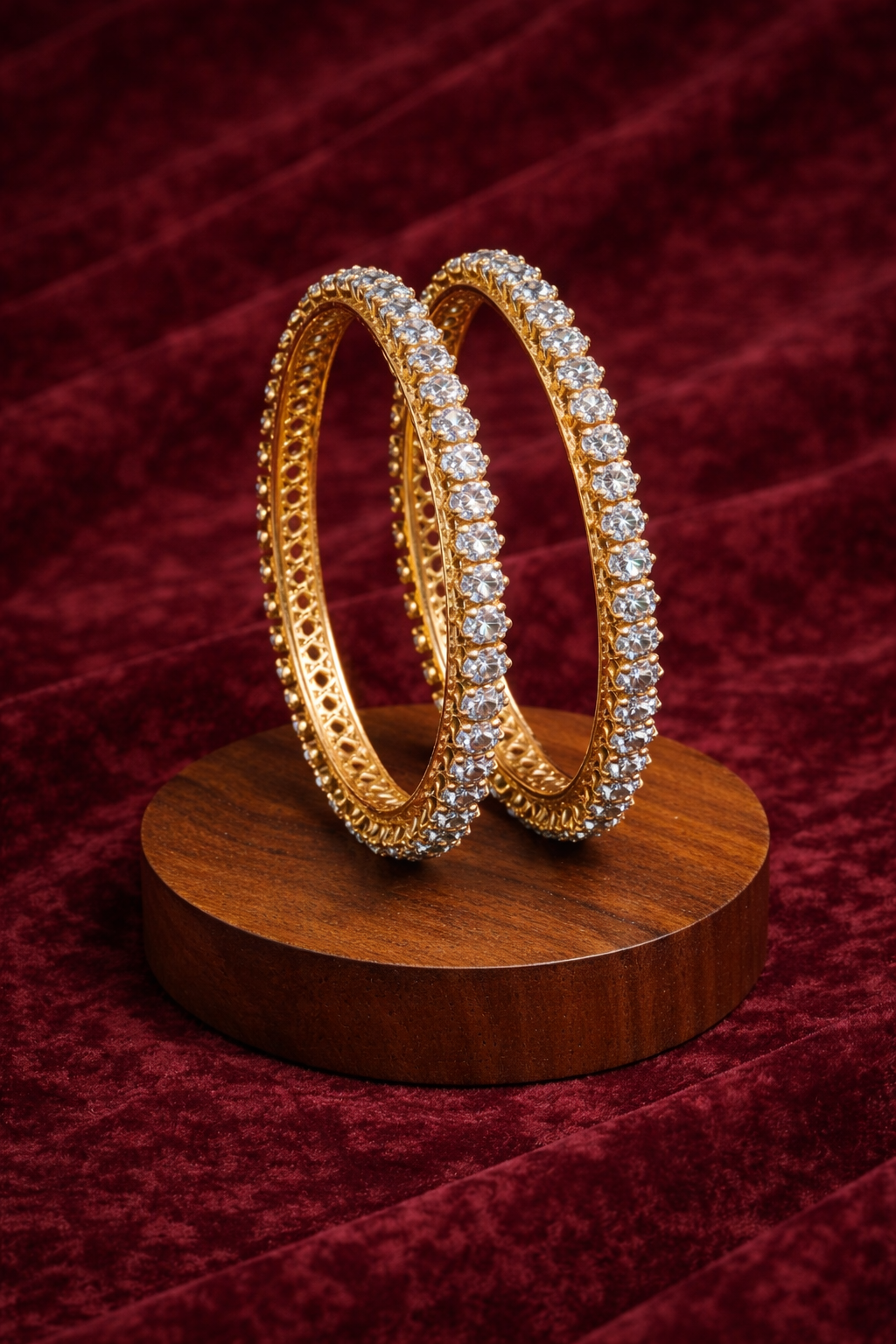 Luxury Crystal Studded Gold Bangles