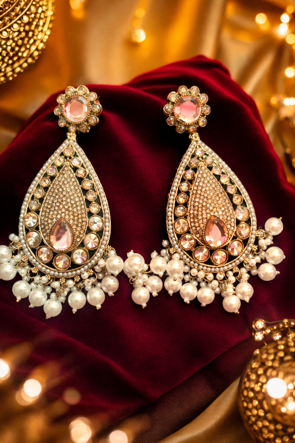 Luxury Pearl Drop Teardrop Statement Earrings  Product