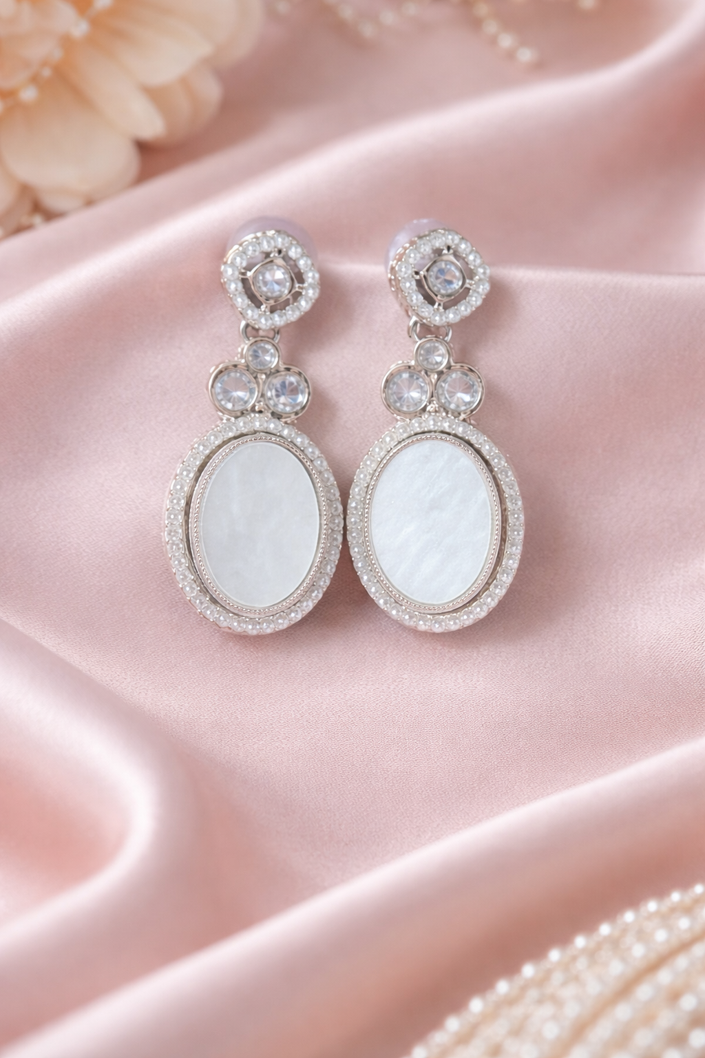 Customizable Gemstone Oval Drop Earrings