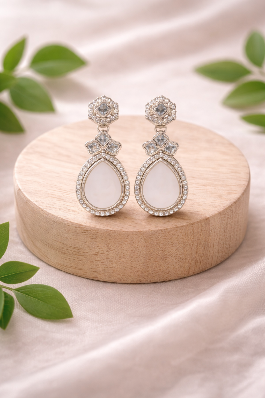 Customizable Teardrop Crystal Dangle Earrings