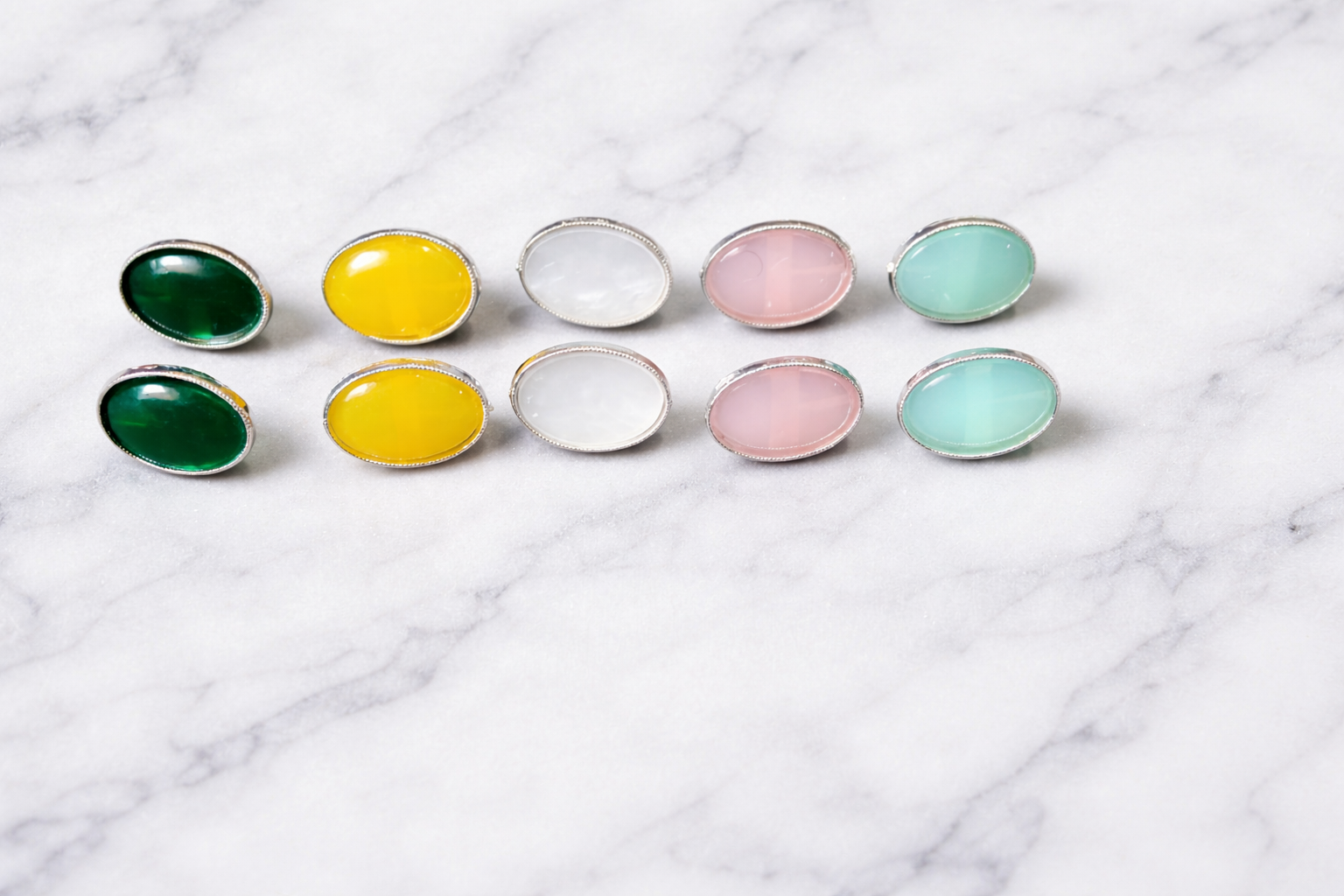 Customizable Gemstone Oval Drop Earrings