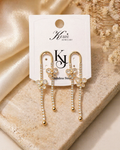 Elegant Floral Drop Chain Earrings ✨